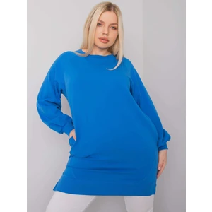 Dark blue cotton sweatshirt of a larger size for women