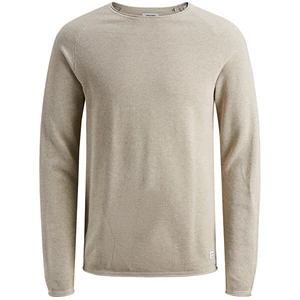 Jack&Jones Pánsky sveter JJEHILL 12157321 Oatmeal Melange XL