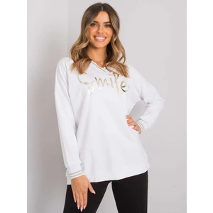 RUE PARIS Women's white blouse with a print