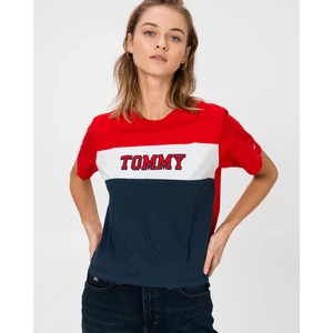 Tommy Jeans Triko Modrá Červená