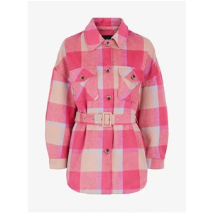 Pink Plaid Lightweight Shirt Jacket Pieces Selma - Women