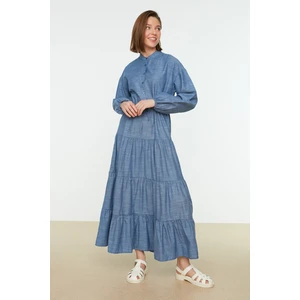 Trendyol Indigo bíró gallér flounce ruha