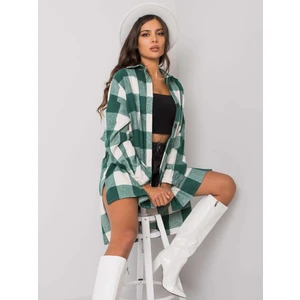 Amerie green and white plaid long shirt