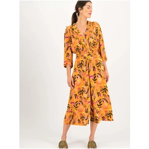 Orange Women's Flowered Culottes Jumpsuit Blutsgeschwister - Women