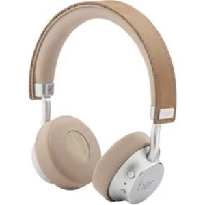 Bluetooth, káblové náhlavná sada On Ear Stereo HER HF8 41-10001, béžová, strieborná