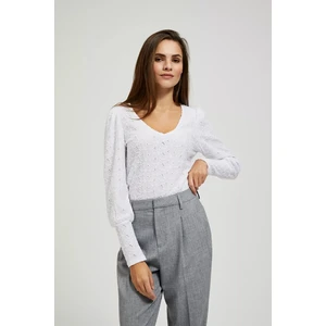 Openwork blouse with a neckline