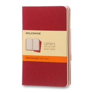 Moleskine - Notesy 3 ks - červené, linkované S