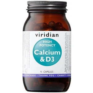 Viridian High Potency Calcium & D3 (Vápník s vitamínem D3) 90 kapslí