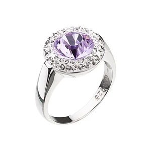 Evolution Group Stříbrný prsten s fialkovým krystalem Swarovski 35026.3 54 mm