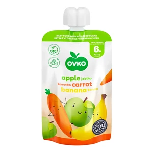 Příkrm jablko, mrkev, banán - kapsička 120 g   OVKO