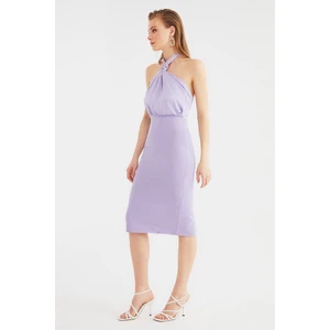 Trendyol Lilac Gathered Detailed Dress