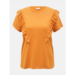 Oranžové tričko s volánem Jacqueline de Yong Karen