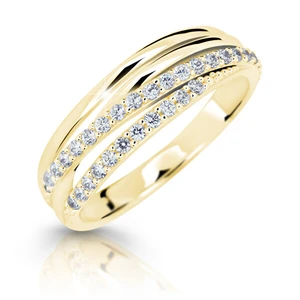 Cutie Jewellery Třpytivý prsten ze žlutého zlata Z6716-3352-10-X-1 63 mm
