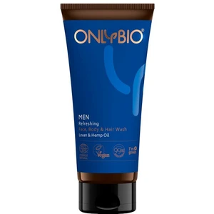 OnlyBio Pánský osvěžující mycí gel na obličej, tělo i vlasy 200 ml