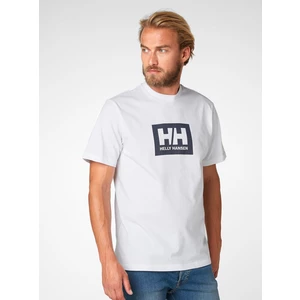 Bavlnené tričko Helly Hansen biela farba, s potlačou