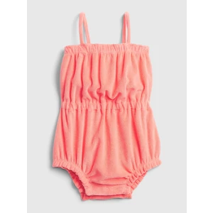 Oranžový holčičí baby overal bubble one-piece