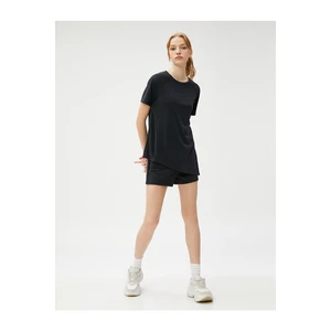 Koton Modal-Mix Sports T-Shirt with Slit Detailed.