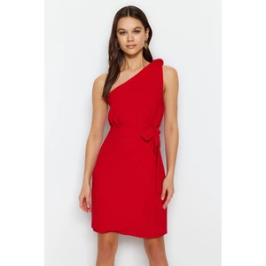 Trendyol Red Knot Detailed Wrapped Dress