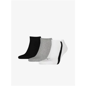 Sada tří párů ponožek v černé, bílé a světle šedé barvě Puma Lifesty - Pánské