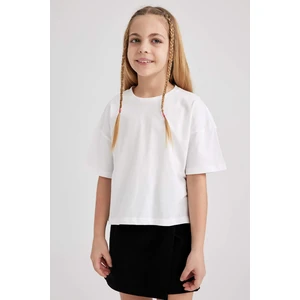 DEFACTO Girls Crop Short Sleeve T-Shirt