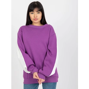 Purple hoodie with slits on the sleeves