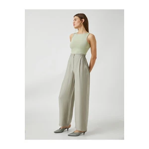 Koton High Waist Wide Leg Pants with Pockets