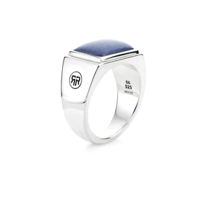 Rebel&Rose Nadčasový stříbrný prsten Square Lapis Lowneck RR-RG033-S 69 mm