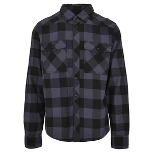 Build Your Brand Pánská košili 4002 Black-Grey 5XL