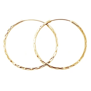 Beneto Módne pozlátené kruhové náušnice zo striebra AGUC2439 / SCS-GOLD 4 cm