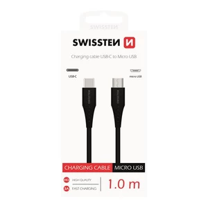 Kábel Swissten USB-C/Micro USB, 1m (71506511) čierny TPU kabel USB-C/microUSB s délkou 1m je vhodný pro nabíjení smartphonů nových automobilech. 

Bal