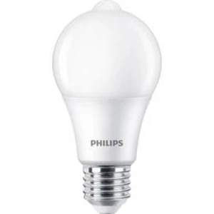 LED žárovka E27 Philips A60 8W (60W) teplá bílá (2700K) s pohybovým čidlem