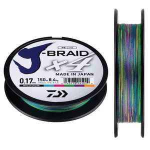 Daiwa splétaná šňůra j-braid multi color 300 m-průměr 0,13 mm / nosnost 8 kg