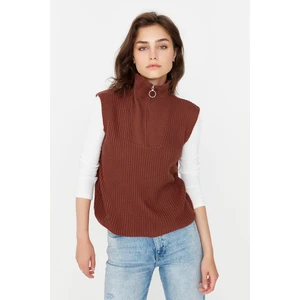 Trendyol Sweater Vest - Brown - Regular fit