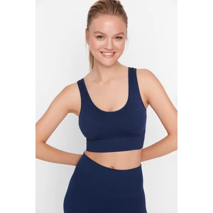 Trendyol Dark Navy Blue Side Jacquard Detail Seamless Support Sports Bra