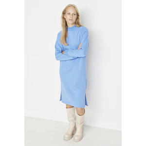 Trendyol Light Blue Midi Raised Knitted Dress