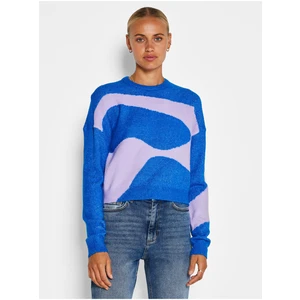 Pink-blue patterned sweater Noisy May Swirl - Women