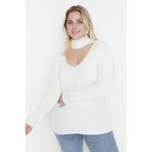 Trendyol Curve Plus Size Sweater - Ecru - Regular fit