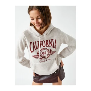 Koton Printed Sweatshirt Hoodie with Pocket