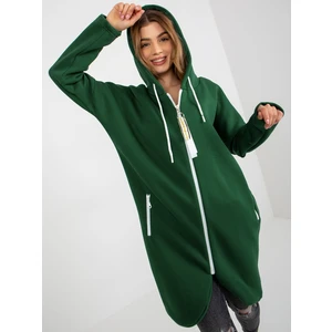 Dark green basic long hoodie by Stunning