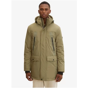 Khaki pánská zimní bunda s kapucí Tom Tailor - Pánské