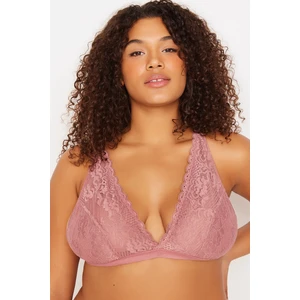 Trendyol Curve Dried Rose Lace Bralette Bra