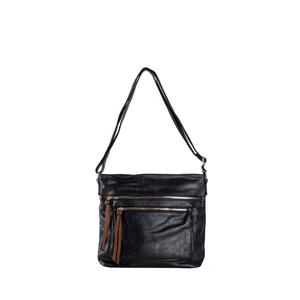 Black lady's shoulder bag with zip closure