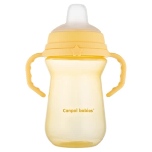 Nevylévací hrníček Canpol Babies s měkkým náustkem, žlutý, 250 ml