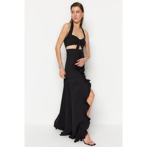 Trendyol Evening Dress With Black Lined Woven Window/Cut Out Detailed Evening Dress