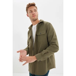 Trendyol Khaki Men's Regular Fit Double Pocket Covered Shirt