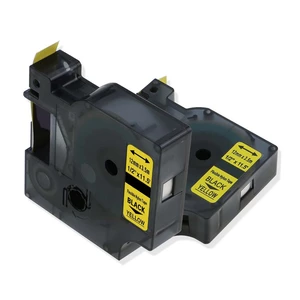 Kompatibilní páska s Dymo 18490 / S0718080, 12mm x 3, 5m černý tisk / žlutý podklad, nylon flexi