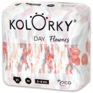 KOLORKY DAY - květy - M (5-8 kg) - 21 ks - jednorázové eko plenky