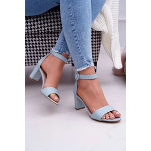 Women's Sandals On A Block Heel Blue Lexi