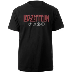 Led Zeppelin Tričko Logo & Symbols Černá XL