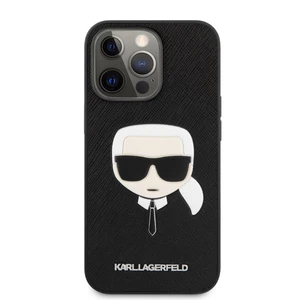 Kryt na mobil Karl Lagerfeld Saffiano Karl Head na Apple iPhone 13 Pro (KLHCP13LSAKHBK) čierne ochranný kryt na mobil • na iPhone 13 Pro • s logom Kar